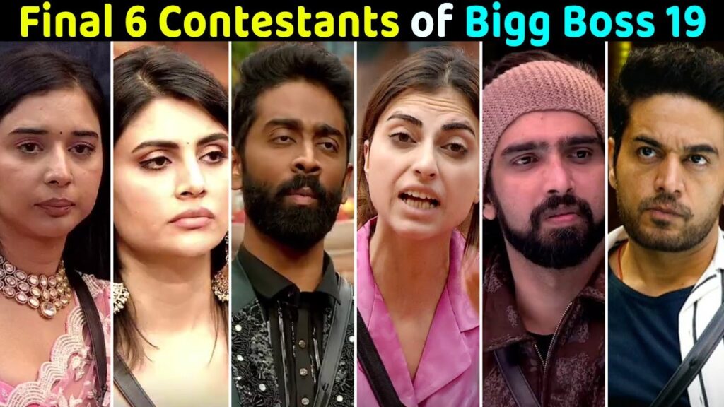 Bigg Boss 19 narrows down to its top six contestants as the finale approaches.