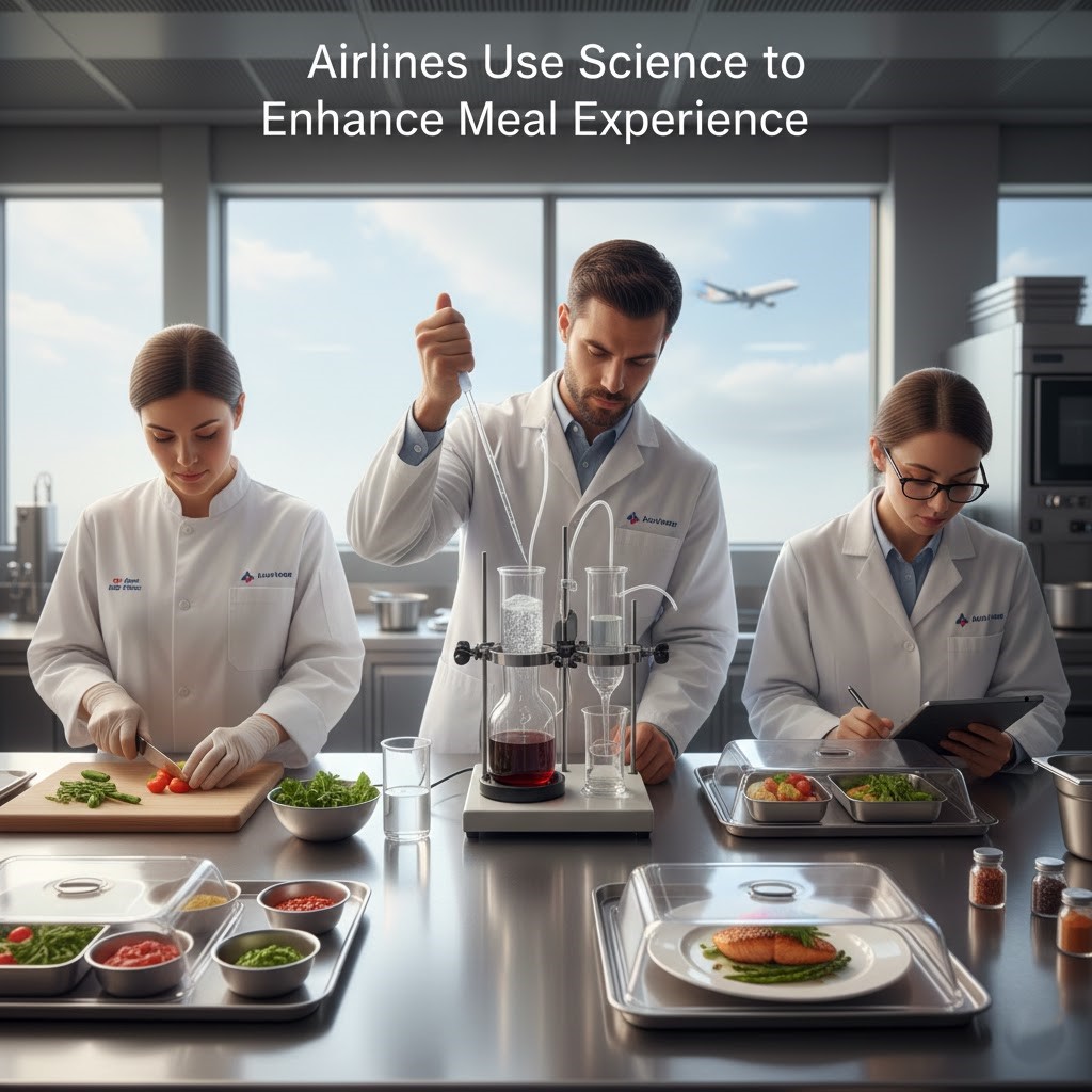 Chefs and scientists optimize recipes for in-flight conditions.