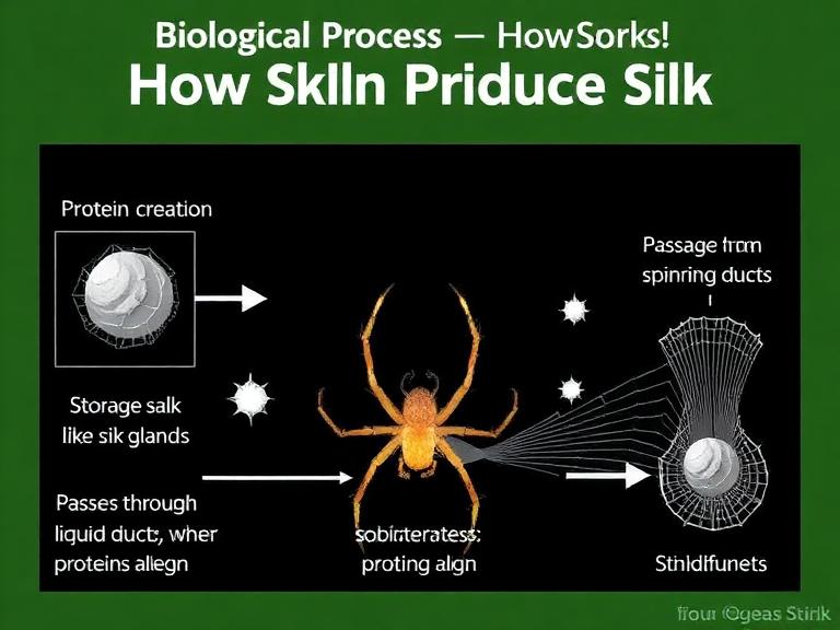 Exploring how spiders produce silk through specialized glands and protein threads.
