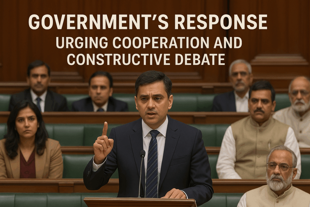 The government called for cooperation to ensure smooth parliamentary functioning.