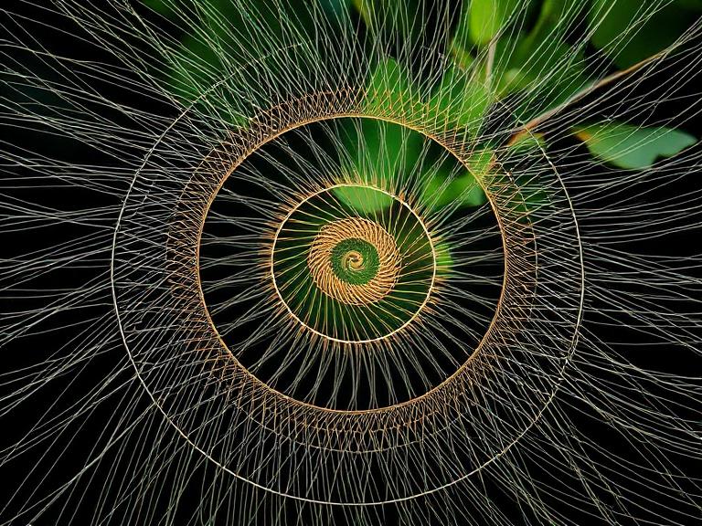 The microscopic view of spider silk uncovers nature’s intricate patterns and structures.