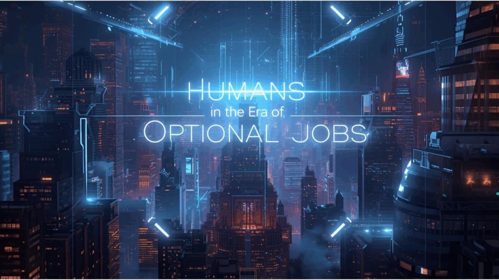 Humans will focus more on creativity, purpose, and meaningful pursuits as work becomes optional.