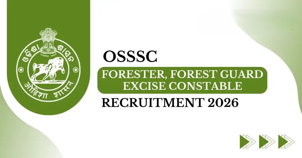 OSSSC Combined Recruitment Examination 2025 Pay Scale Forester Forest Guard Excise Constable