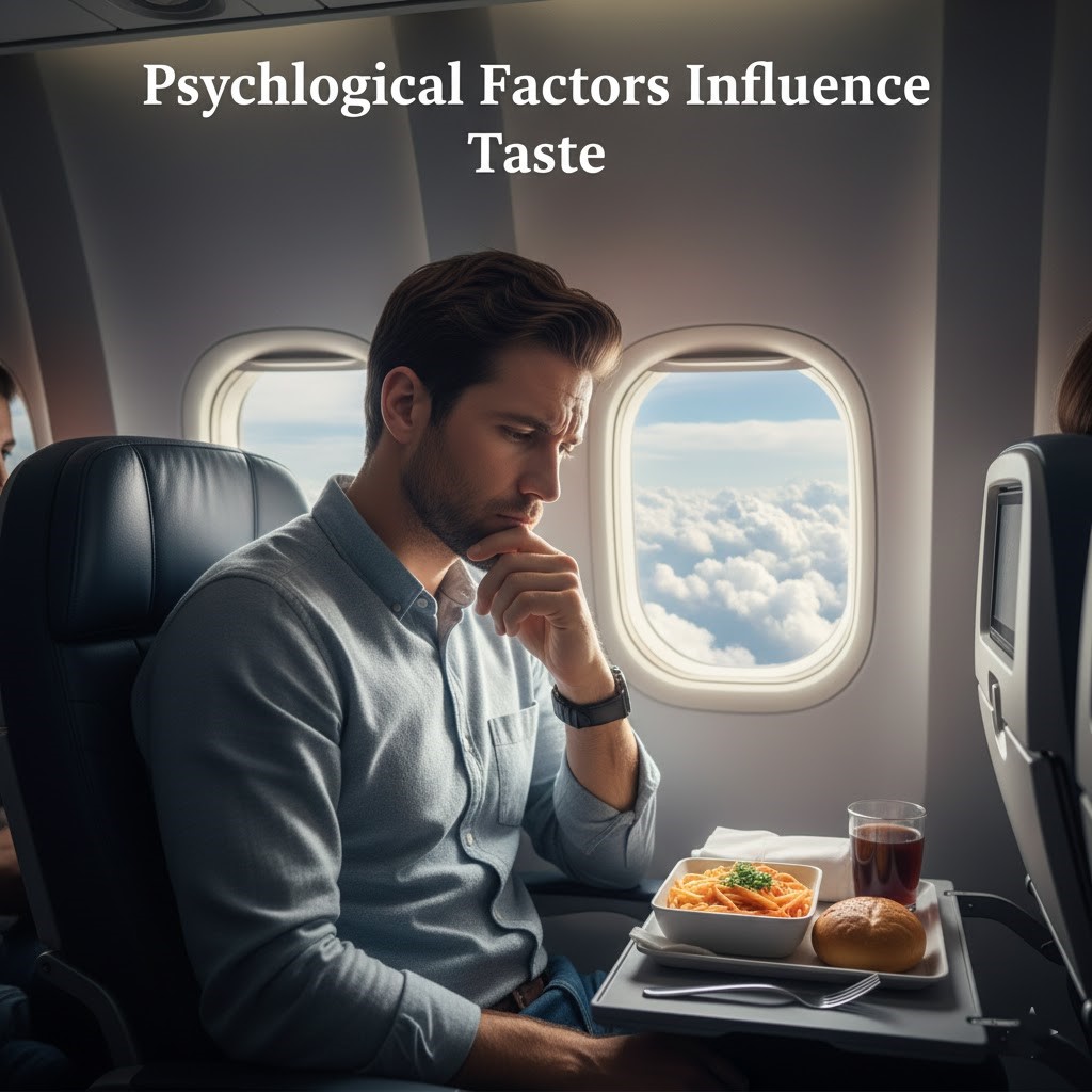 Stress, fatigue, and expectations affect flavor perception.