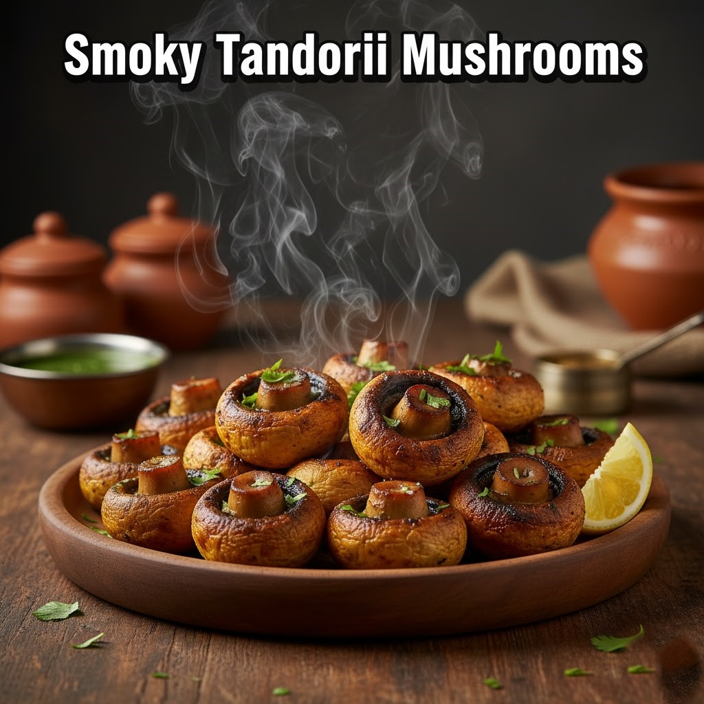 Juicy mushrooms with bold tandoori spices.