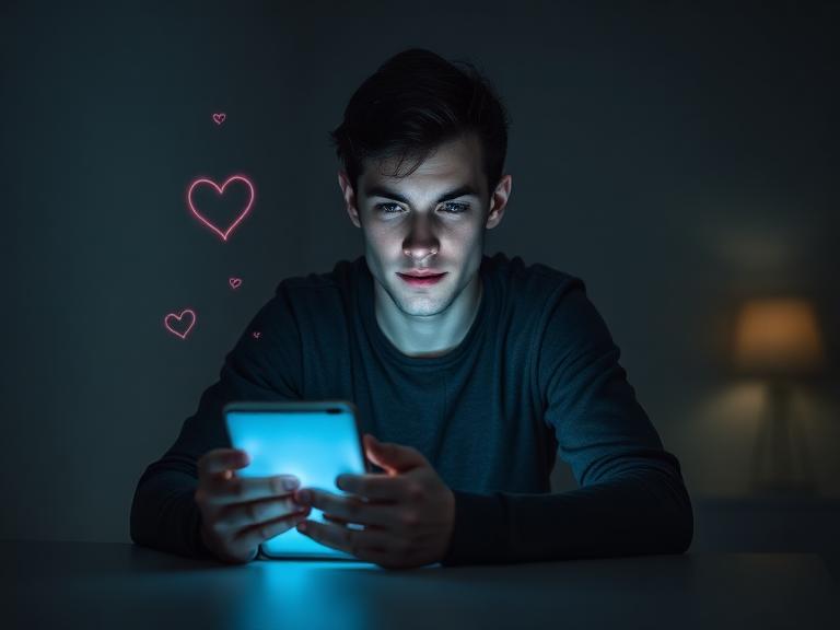 A reflective image highlights the emotional bond forming between humans and artificial intelligence.