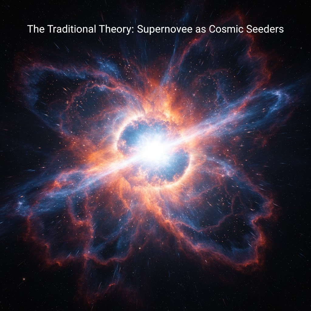 Supernovae were once thought to be the main source of life’s building blocks in space.