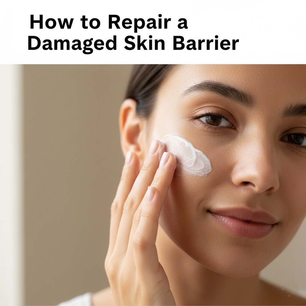 Repairing a damaged skin barrier with gentle skincare products