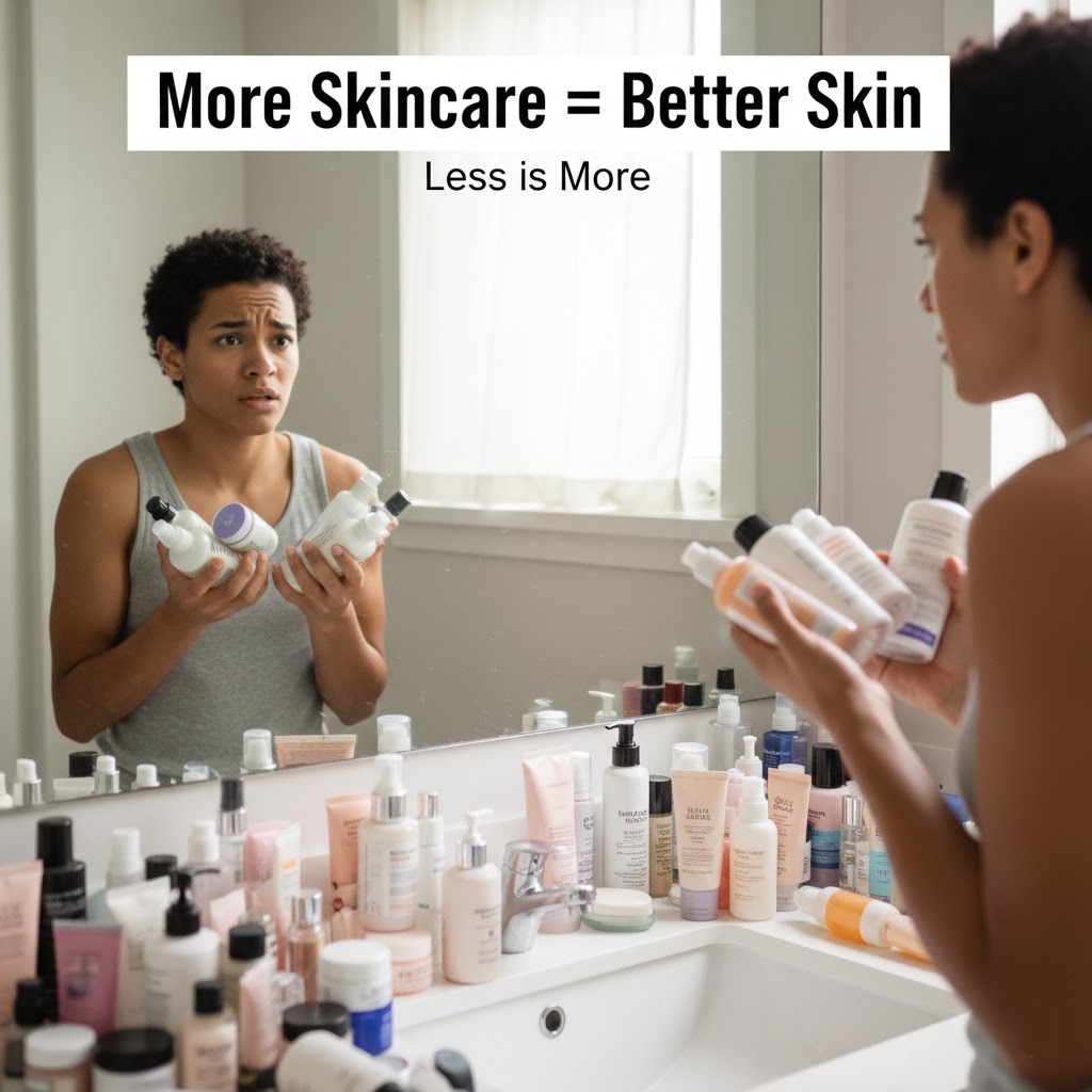 Too much skincare routine does not improve skin health