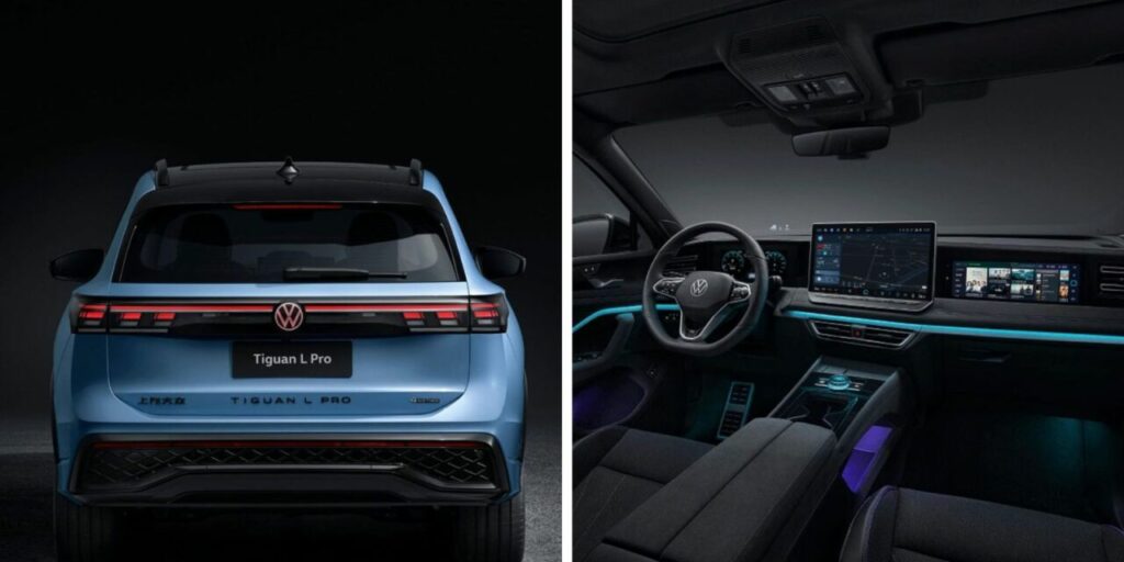 Volkswagen Tayron review 2026 showcasing spacious and premium interior with Alcantara-like trim and ambient lighting