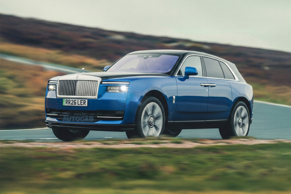 Rolls-Royce electric SUV 2026 showcases Cullinan-like size and proportions with a large, commanding road presence.