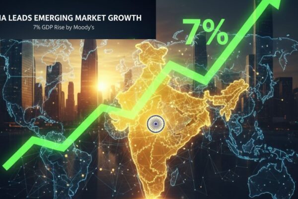 Moody’s predicts India will lead emerging markets in 2025 with a 7% GDP growth, highlighting strong economic momentum.