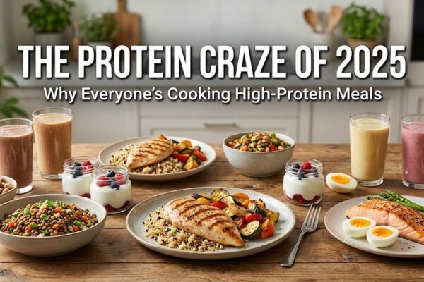 High-Protein Meals 2025 showcased with modern healthy foods
