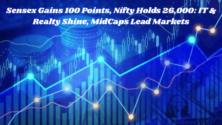 Sensex gains 100 points and Nifty holds 26,000 as IT and Realty stocks shine and MidCaps lead market performance