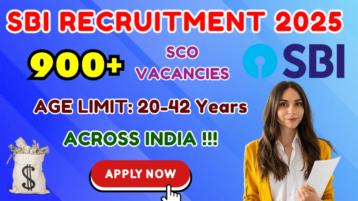 SBI Specialist Officer 2025: 996 vacancies, apply online now.