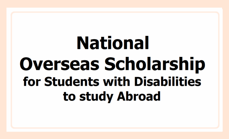 National Overseas Scholarship for Students with Disabilities