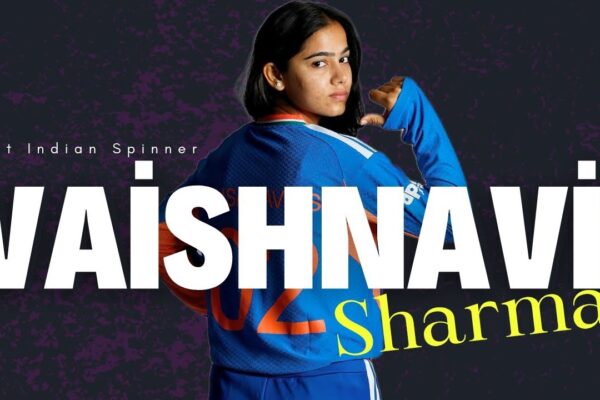 Vaishnavi Sharma Indian Cricketer bowling left-arm spin during an international match